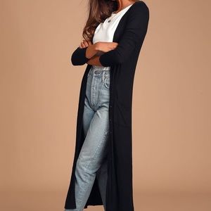 Lulus Graceful Ways Long Gray Cardigen